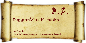 Mogyorós Piroska névjegykártya