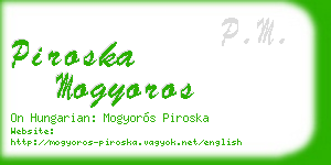 piroska mogyoros business card